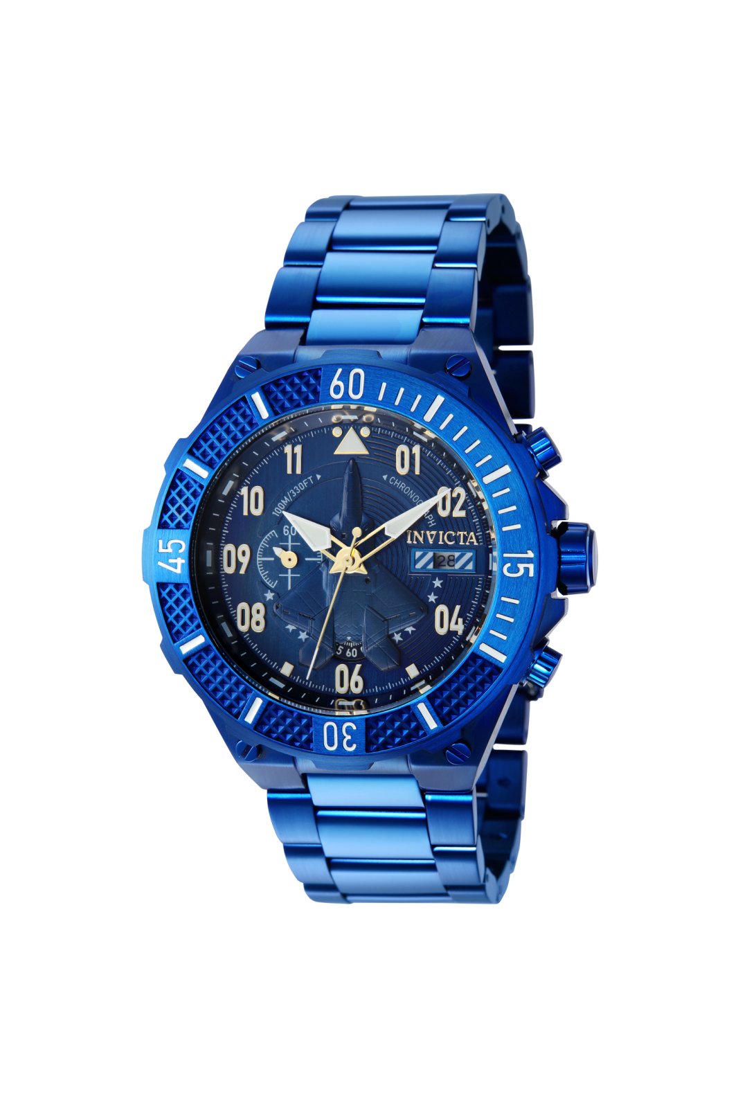 INVICTA Bolt Men's 50mm Stainless Steel Gold Blue dial Z60 FE Quartz – The  Watch House